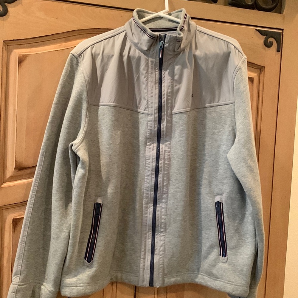 NWOT, Tommy Hilfiger gray mixed material jacket